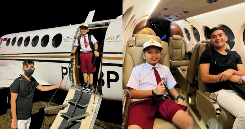 Viral, Farel Prayoga Berangkat Sekolah Naik Jet Pribadi