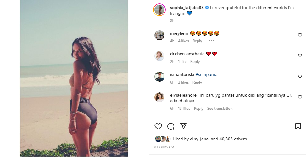 Unggah Foto Pakai Bikini, Sophia Latjuba Bikin Netizen Insecure